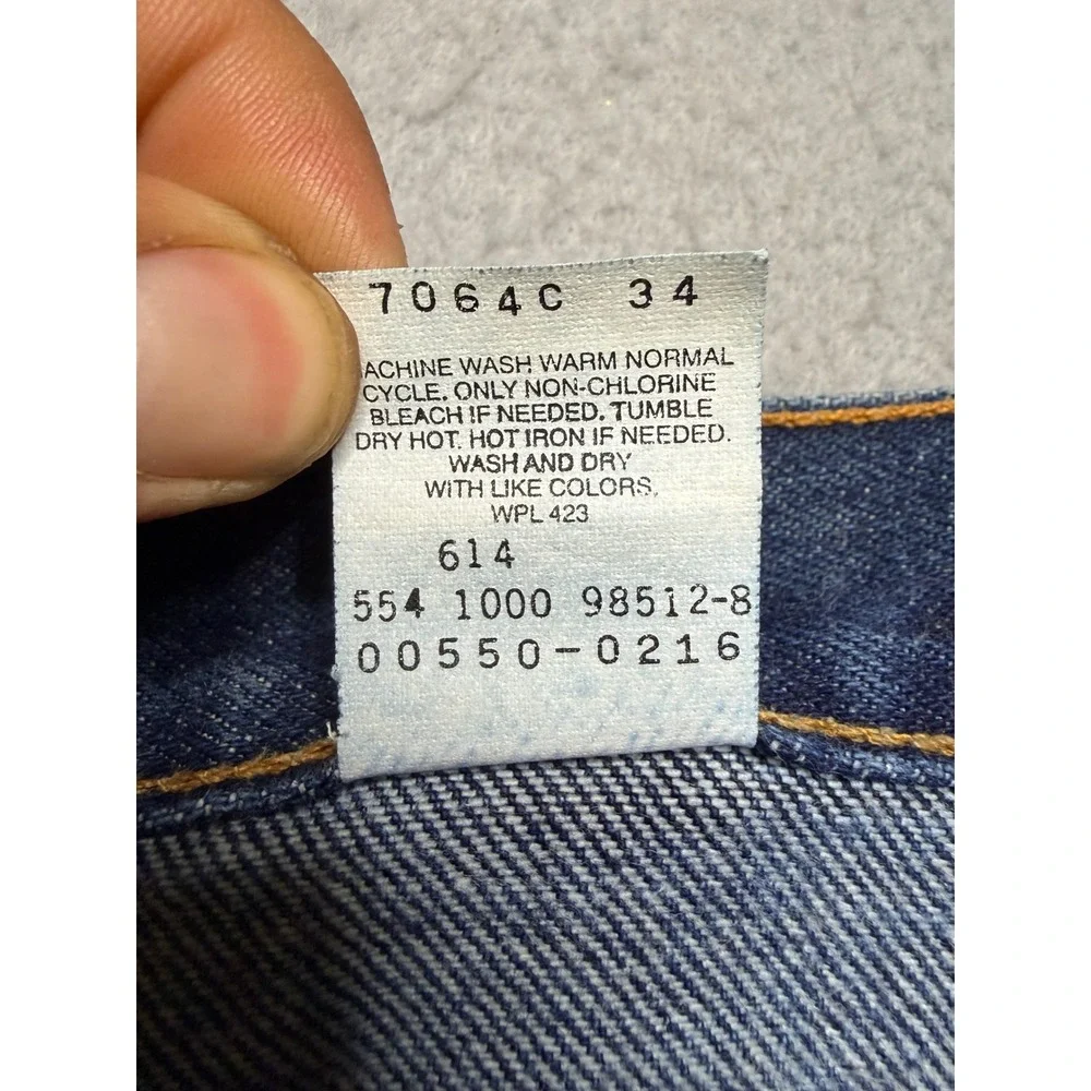 Levi's 550 Jeans Mens 38x32 Blue Relaxed Fit Tapered Leg Vintage 90s Made in USA